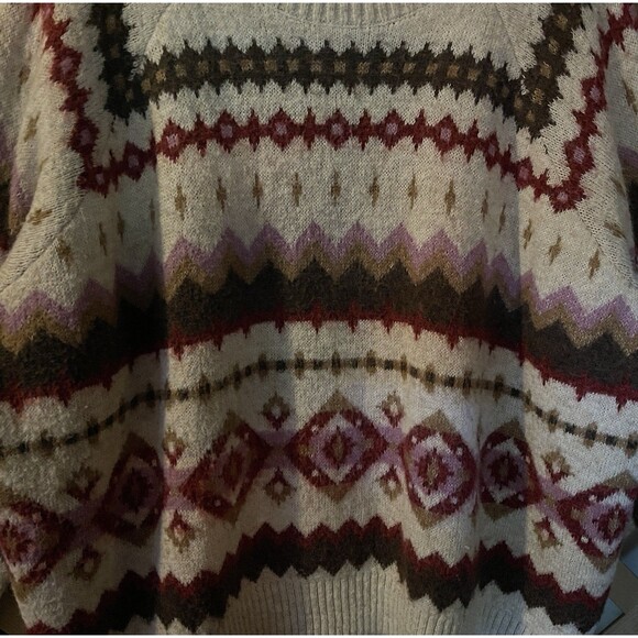 OLD NAVY Warm Fair Isle Wool Blend Shaker Stitch Sweater XXL - Picture 4 of 7